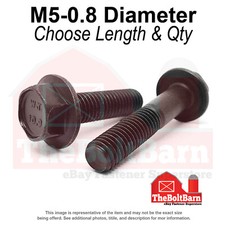 M5-0.8 Class 10.9 Hex Flange Screws Frame Bolts Phos & Oil (Pick Length &Qty)