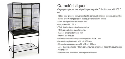 Grande cage volière oiseaux - grande,