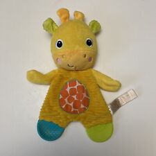 Bright Starts Plush Giraffe Snuggle Teether Crinkle Baby Toy Yellow Lovey 11"