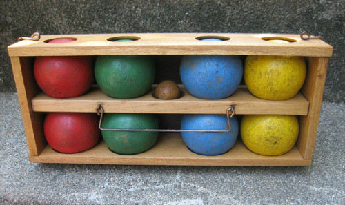 Anciennes boules bois jeu - anciennes,