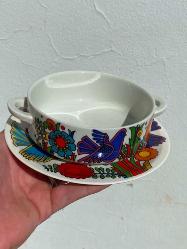 Ancien bol soupe - +, soucoupe