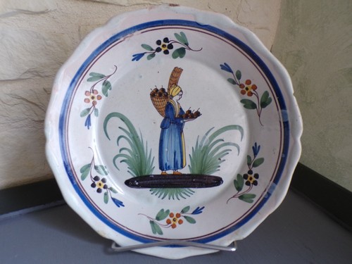 Assiette faïence ancienne - faïence,