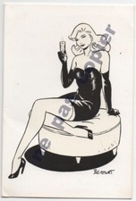 PIN-UP _ illustrator BERTHET _ UNAPEI _ DARGAUD _ blonde in suspender