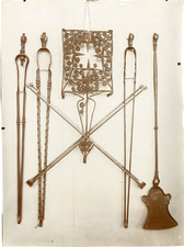 France, Paris, grilles, wrought iron shovel Louis XV era vintage albumen pri