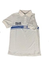 Authentic French Police Polo Shirt White/Blue Municipale Military Army Foreign 