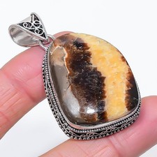 Pendentif pierre précieuse en vrac septarien fait main beau bijou vintage...