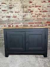 Buffet en chêne brut et noir époque  XVIII eme