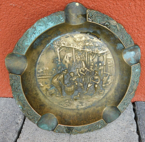 Vintage cendrier ciselé - cendrier,