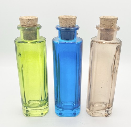 Trio flacons verre coloré