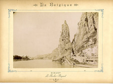 Belgium, Dinant Vintage Albumen Print, Le Rocher Bayard Albumin Print 