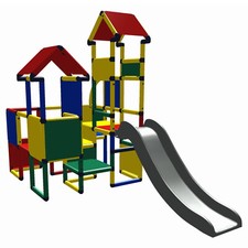 Moveandstic MORITZ avec toboggan Tour d'escalade Tour de jeux multicolore