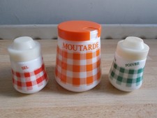 Ensemble sel poivre moutarde vintage