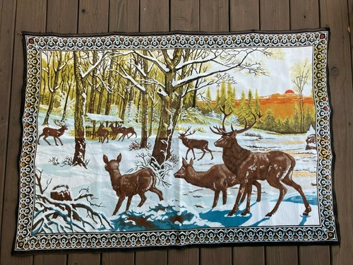 Vtg deer hunting tapestry - vtg,