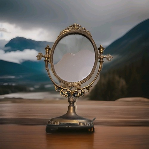 Ancien miroir psyche bronze - miroir, en