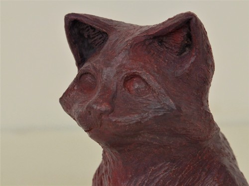 Buste chat patine - violet, en