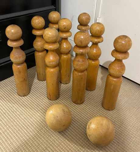 Ancien jeu quilles bois - ancien, de