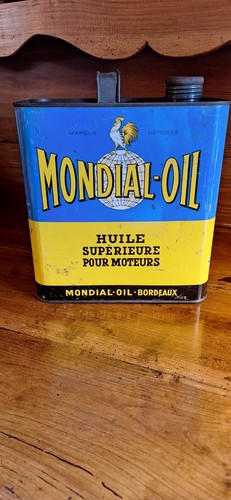 Ancien bidon huile mondial - ancien,
