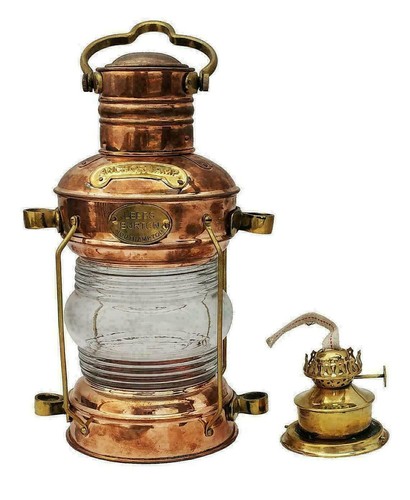 Lampe pétrole ancre laiton - lampe, à