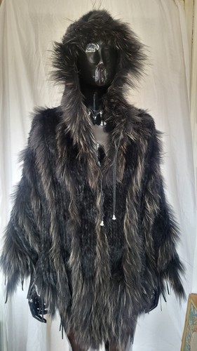 Poncho vraie fourrure - poncho, en