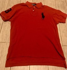 Polo Ralph Lauren Big Pony #3 Red Navy Rugby Size Small