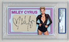 Miley Cyrus Signed Cut Custom 3x5 Card PSA DNA Slab Hannah Montana AUTO