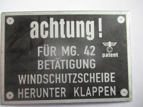 Plaque signalétique mg42 type - signalétique,