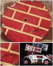 LANCE DEWEASE AUTOGRAPHED RACE-USED MUD COVER Wheel Sprint Car Wheel 461 Vintage