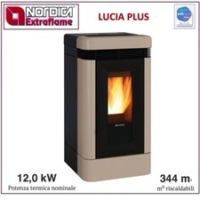 Extraflame Lucia Plus Poêle Pellet 12KW Âtre Fonte Taupe 1283252