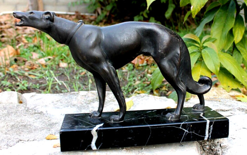 Chien régule sur marbre - en, un