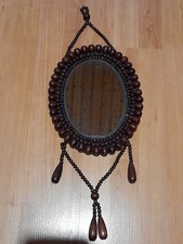 ancien miroir perle bois