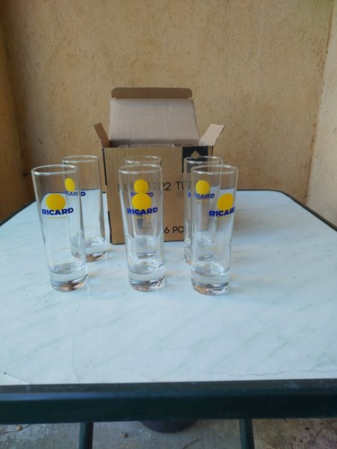 Lot verres ricard tubo cl - lot, 6