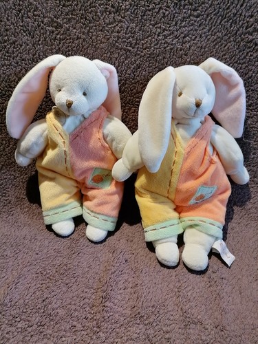 Doudou peluche lapin salopette - doudou,