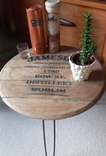 RECLAIMED SOLID OAK WHISKY BARREL LID WAXED JAMESON TABLE DUBLIN BAR PUB IRISH 