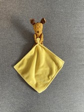 DOUDOU PELUCHE POMMETTE CHIEN JAUNE MARRON FLEUR MOUCHOIR