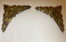 PAIR OF FRONTON PEDIMENT BRONZE HORLOGE PENDULE CLOCK UHR MIROIR MEUBLE ORNEMENT