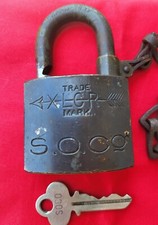 Rare CORBIN Padlock Standard Oil SOCO with ORIGINAL key 