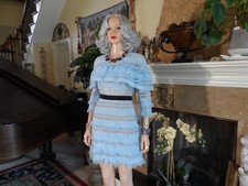 New Self-Portrait Light Blue Guipure Lace w/Ruffle Detail Size US 6