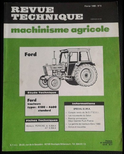 Revue technique tracteur - revue, ford