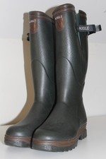 AIGLE Parcours 2 Green Rain Rubber Boot Size 38 Wellington Equestrian Wellies