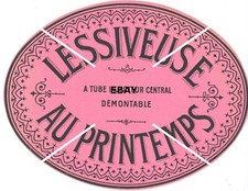 NOS Vintage Label Lessiveuse Au Printemps Tube Injecteur Paper Large