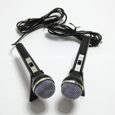 LOT 2 ANCIENS MICRO AVEC SOCLE POUR PRISE DE SON CAMESCOPE VINTAGE MICROPHONE