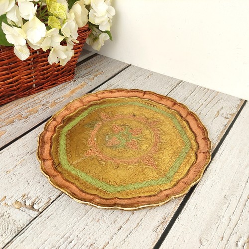 Grand plateau rond vintage - , en