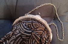 bourse ancienne réticule, monture en argent poinçon