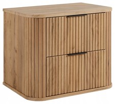 Meuble sous-lavabo salle de bain ELEGANCE 60 cm façade rainurée chêne