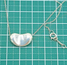 TIFFANY & Co Elsa Peretti Large Bean Sterling Silver925 Pendant necklace 11x18mm