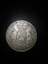 Belgique - 5 francs 1875 - Léopold II - argent - KM.24 - pièce de monnaie belge