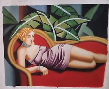 Cadre Peint À La Main Huile Sur Toile Faux D'Auteur De Lampike CM 50X60 CANVAS