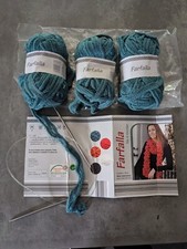 3 balls + needles + instructions for use FARFALLA KNITTING YARN. WOOL work garment