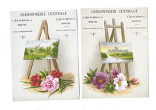 3 Antique Advertising Chromes H. 17 cms painting easel landscape coordinating