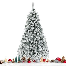 Sapin de Noël Artificiel 180 cm 250 LED Arbre de Décoration Neige 600 Branches